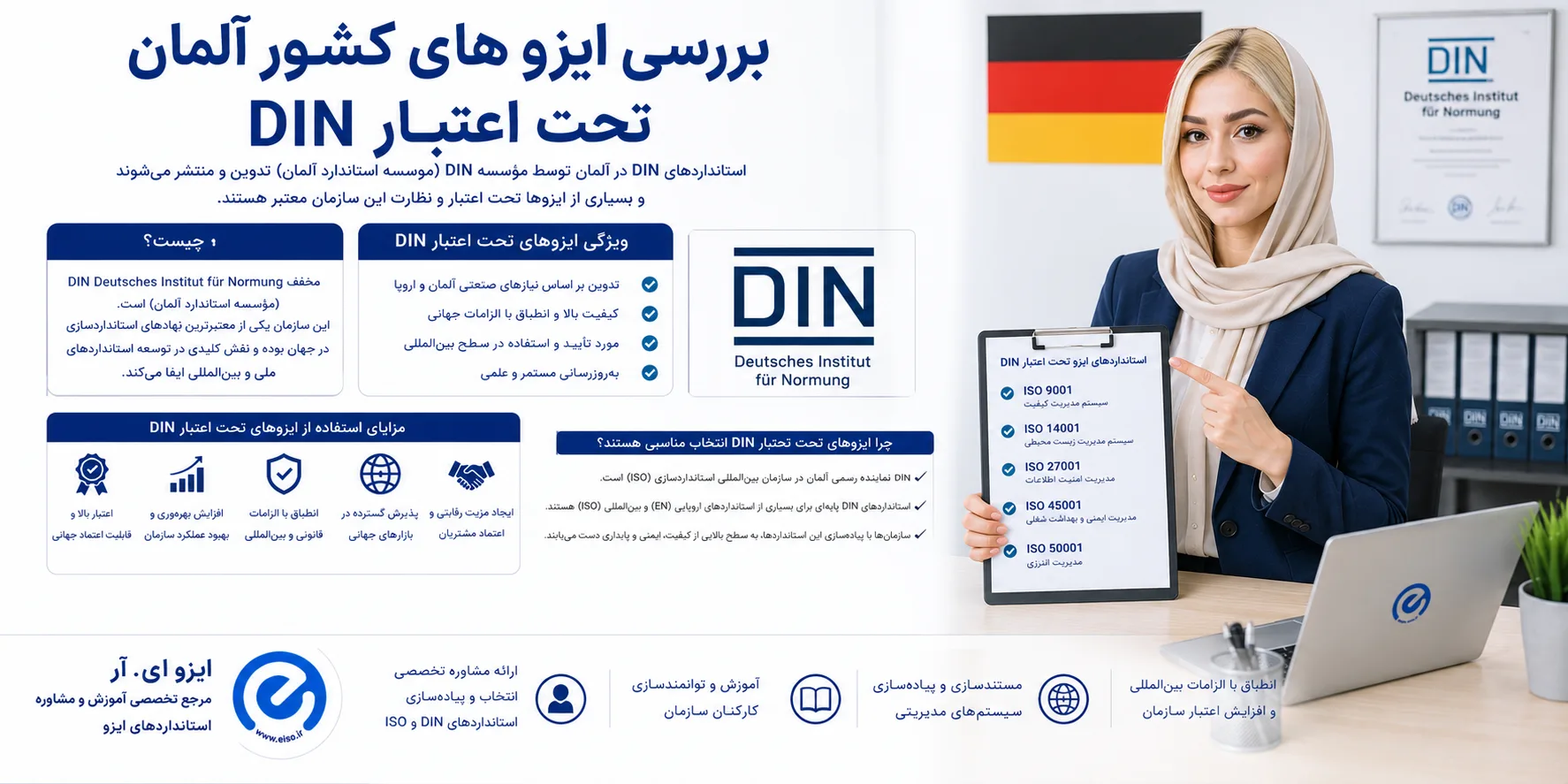 گواهینامه‌های ایزو تحت اعتبار DIN آلمان — معتبرترین مرجع اعتبارسنجی اروپا